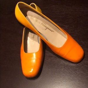 Salvatore Ferragamo orange flats